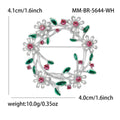 Alloy Rhinestone Wreath Brooch Luxury Plant Lapel Pin For Apparel view 6