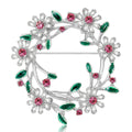 Alloy Rhinestone Wreath Brooch Luxury Plant Lapel Pin For Apparel view 2