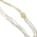 Rhinestone Flower Layered Faux Pearl Necklace French Vintage Elegant Light Luxury Collarbone Jewelry view 5
