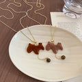Light Luxury Tiger Eye Stone Flocked Horse Sweater Necklace New Chinese Zodiac Pendant Choker view 4