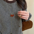 Light Luxury Tiger Eye Stone Flocked Horse Sweater Necklace New Chinese Zodiac Pendant Choker view 1