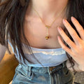 Tiger Eye Zircon Saturn Star Pendant Necklace Maillard Style Light Luxury Clavicle Chain view 3