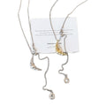 Gold Plated Copper Textured Moon Sweater Necklace For Women Geometric Sweet Cool Choker view 5