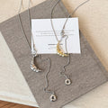 Gold Plated Copper Textured Moon Sweater Necklace For Women Geometric Sweet Cool Choker view 2