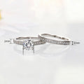 Light Luxury Couple Rings With Small Round Four Prong Zircon Wedding Proposal Jewelry view 4