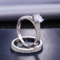 Light Luxury Couple Rings With Small Round Four Prong Zircon Wedding Proposal Jewelry view 2