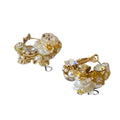Light Luxury Floral Faux Pearl Hoop Earrings With Rhinestone Inlay And Silver Posts view 5