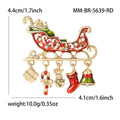 Alloy Enamel Christmas Sleigh Car Brooch Pin For Holiday Accessories view 5
