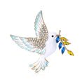 Alloy Enamel Dove Brooch Pin For Sweaters And Coats – Green view 2