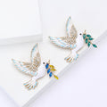 Alloy Enamel Dove Brooch Pin For Sweaters And Coats – Green view 3