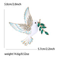 Alloy Enamel Dove Brooch Pin For Sweaters And Coats – Green view 5