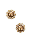Light Luxury Geometric Round Faux Pearl Zircon Stud Earrings For Women – Silver view 5