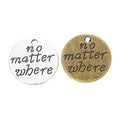 Zinc Alloy Round Word Tag Charm Pendant No.368492 for DIY Necklace Bracelet Jewelry Making view 4