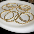 Gold Plated Copper Zircon Round Clasp Bangle French Vintage Light Luxury Bracelet For Women view 3