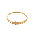 Gold Plated Copper Zircon Round Clasp Bangle French Vintage Light Luxury Bracelet For Women view 5