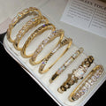 Gold Plated Copper Zircon Round Clasp Bangle French Vintage Light Luxury Bracelet For Women view 1
