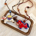 Light Luxury Cloth And Wood Bead Horse Zodiac Sweater Necklace Fashion Choker view 2