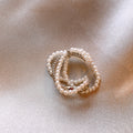 Gold Plated Layered Pearl Open Ring For Women view 4