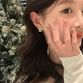 Real Gold Plated Copper Horse Zircon Stud Earrings With Silver Posts, Light Luxury Zodiac Jewelry view 4