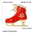 Alloy Enamel Rhinestone Christmas Ice Skate Brooch For Suits view 4