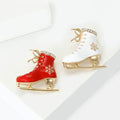 Alloy Enamel Rhinestone Christmas Ice Skate Brooch For Suits view 3
