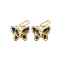 Retro Maillard Acetate Leopard Print Butterfly Pendant Drop Earrings For Women view 5