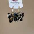 Retro Maillard Acetate Leopard Print Butterfly Pendant Drop Earrings For Women view 2