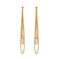 Geometric Metal Tassel Drop Earrings With Silver Posts, Vintage Minimalist Light Luxury Ear Jewelry view 5