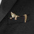 Alloy Rhinestone Crocodile Brooch Pin For Men's Suits And Coats – Silver view 3
