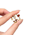 Gold Plated Zircon Enamel Gourd Flower Open Ring For Women view 5