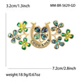 Alloy Horseshoe Four Leaf Clover Brooch For Women's Suit Decoration view 5