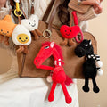 Flocked Plush Horse Pendant Necklace Minimalist Bag Charm Keychain For Everyday Style view 1