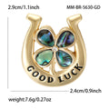 Alloy Rhinestone Hollow Four Leaf Clover Brooch Pin For Womens Apparel view 4