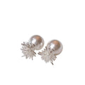 Light Luxury Floral Firework Faux Pearl Rhinestone Drop Earrings With Silver Needle For Women view 5