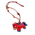 Cloth Cord Wood Resin Beaded Horse Pendant Sweater Necklace For Women Light Luxury view 5