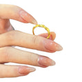 Gold Plated Copper Twisted Open Ring Minimalist Light Luxury Geometric Finger Ring view 5