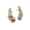 Copper Zircon Flower Hollow Clip-on Earrings Elegant Light Luxury Ear Cuff Jewelry view 5