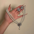 Vintage Court Style Faux Pearl Waterdrop Necklace And Stud Earrings Jewelry Set For Women view 2