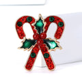 Alloy Enamel Colorful Bow Cane Brooch Pin For Christmas Gifts view 2