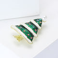 Alloy Pearl Rhinestone Christmas Tree Brooch For Holiday Apparel Decoration view 3