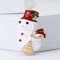 Alloy Rhinestone Enamel Snowman Brooch For Christmas Coat Accessories view 2