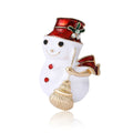 Alloy Rhinestone Enamel Snowman Brooch For Christmas Coat Accessories view 1