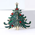 Alloy Rhinestone Christmas Tree Brooch For Women Clothing Decoration view 2