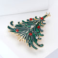 Alloy Rhinestone Christmas Tree Brooch For Women Clothing Decoration view 3