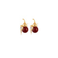 New Chinese Style Acrylic Gourd Stud Earrings With Gold Plated Silver Pins And Zircon Accents view 5