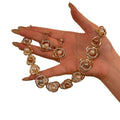 Alloy Rhinestone Flower Pearl Necklace And Stud Earrings Jewelry Set, Elegant Court Style view 5