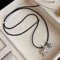 Old Money Faux Pearl Zircon Enamel Horse Sweater Necklace For Women Light Luxury Animal Pendant view 4