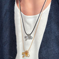 Old Money Faux Pearl Zircon Enamel Horse Sweater Necklace For Women Light Luxury Animal Pendant view 3