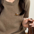 Rhinestone Flocked Resin Horse Brooch, New Chinese Retro Zodiac Animal Pin For Women's Fashion Accessories view 4