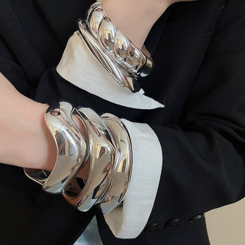 European American Smooth Geometric Plastic Round Bangle Minimalist Light Luxury Fashion Bracelet